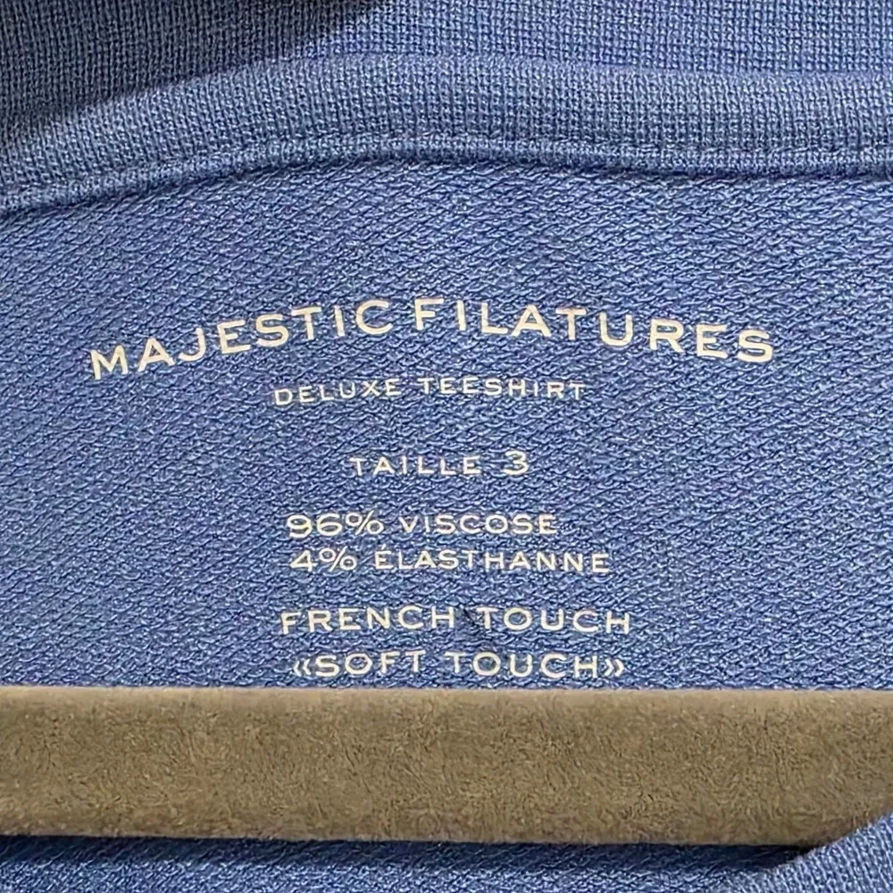 Majestic Filatures T-Shirt Dress Women 3 Blue Deluxe Viscose Soft Touch Shift - Picture 2 of 4
